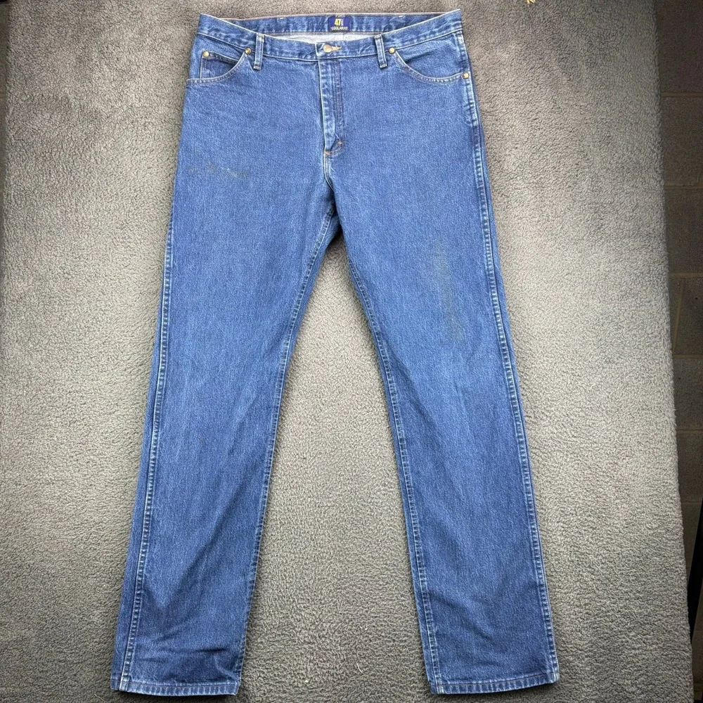 Wrangler 47MWZPW Premium Performance Regular Fit Blue Denim Jeans Mens 38x36